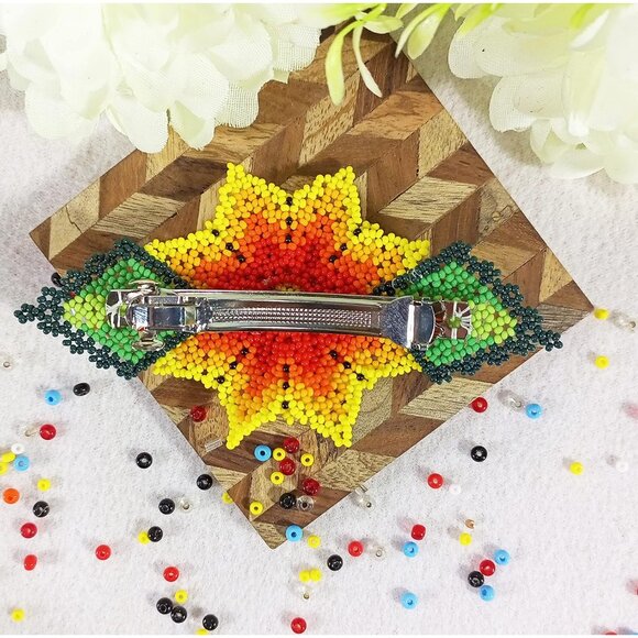 Beaded Hair Clips Handmade Native American Style Gift for Women - Picture 3 of 4